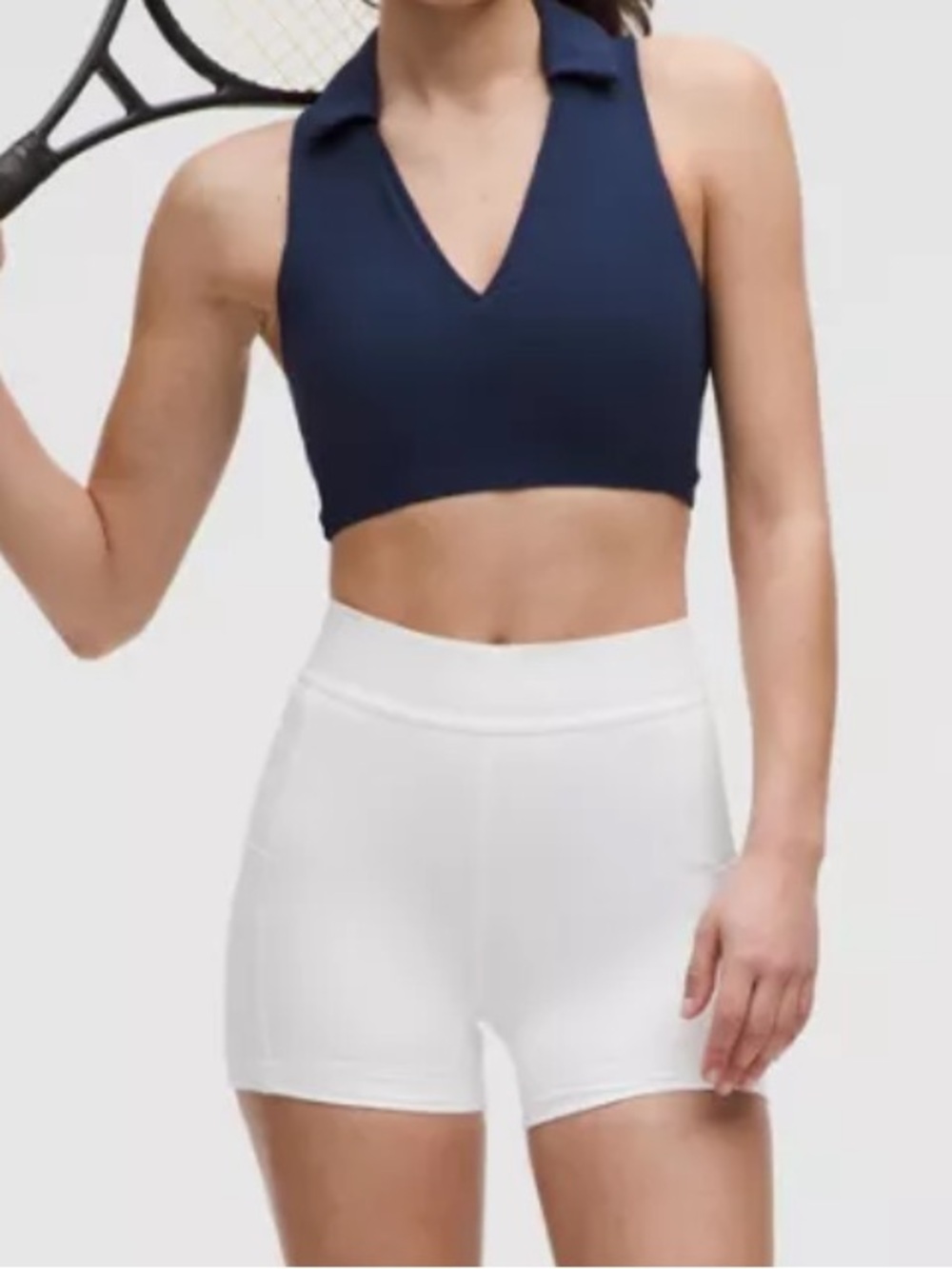 lululemon athletica Women’s White High-Rise Workout Shorts 3.5